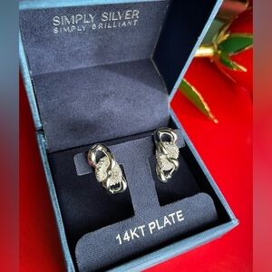 14KT Plate Earrings with Silver Accents